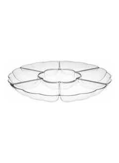 Buy Modern and Elegant Design 6-Section Round Chip and Dip Serving Tray Clear 5 x 16.25 x 16.25 cm 81100 in Saudi Arabia