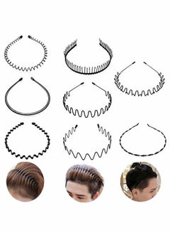 Buy 8 PCS Hair Hoop Wave-shaped Headband Multi-style Spring Wave Metal Headband Wavy Comb Hair Band Flexible Headband Accessory Accessories for Men and Women in Black in Saudi Arabia