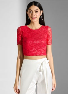 Buy Crew Neck Crop Top in UAE