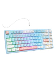Buy Gaming Wired Mechanical Keyboard With Tea Switch 82 Keys LED RGB Backlit For PC,MacBook,Office in Saudi Arabia
