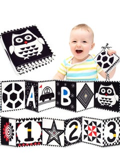 Buy High Contrast Black and White Baby Book and Toys Set: Ideal for Newborns, Tummy Time, and Early Development in Saudi Arabia