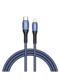 Buy Brave 30w Type-C to Lightning Nylon Braided Data Cable 3.1A Fast Charging Charger for iPhone 14 Pro Max, iPhone 13 12 11 Pro Max Mini XS 1.2m (Blue) in UAE