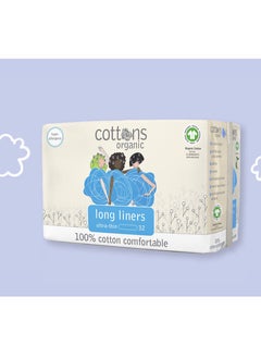 Buy Cottons organic comfortable, Long liners, Ultra-Thin, 32 Liners in UAE