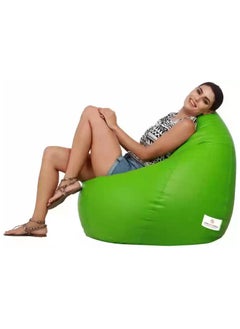 Buy Comfy Pvc Large Green Bean Bag With Bouncy Virgin Beans Filling in UAE