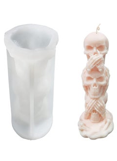 Buy 3D Skull Candle Mold Column, Silicone Resin Mold for Aromatherapy Candles Resin Casting Homemade Wax Making Polymer Clay DIY Craft in UAE