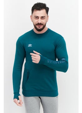 Buy Men Sportswear Fit Long Sleeve Running Sweatshirt, Green in UAE