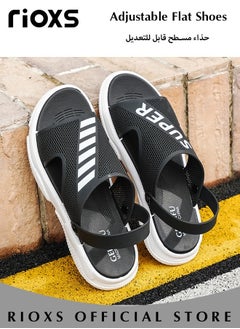 اشتري Men's Casual Open Toe Water Sandals Summer Hiking Beach Outdoor Comfortable Slippers Slide Adjustable Flat Shoes With Back-Strap في الامارات