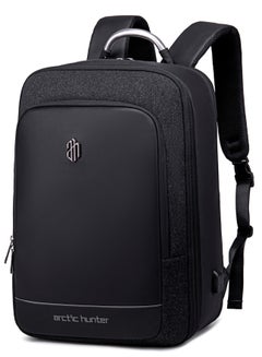 اشتري Expandable Travel Backpack Convertible Hand Carry bag with USB charging port with TSA friendly Opening laptop Bag for Unisex B00227L Black في الامارات