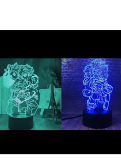 اشتري 3D My Hero Academia LED Anime Multicolor Night Light Illusion Lamp Remote Control Boys Bedroom Deco 16 Color Changing Sleep Lamp في الامارات