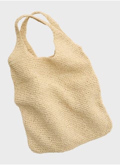 Buy Top Handle Mesh Detail Shopper in UAE