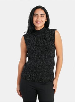 Buy High Neck Ribbed Pullover in Egypt