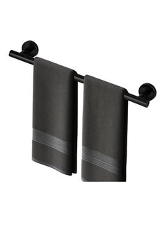 Buy Towel Bar, 17 Inch Matte Black Stainless Steel Single Towel Racks for Bathroom Kitchen Hand Towel Holder Dish Cloths Hanger Waterproof Wall-Mounted Towel Bar in UAE