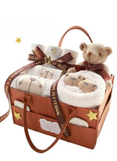 Buy 15 Piece Set - Quality Newborn Gift Box Set Made Of Pure Cotton Newborn Baby Gift Box in UAE