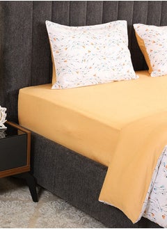 اشتري Shiloh Queen Fitted Sheet Set, Golden Yellow – 150x200 cm, 225 TC في الامارات