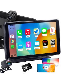 اشتري 10.25" Wireless Carplay & Android Auto with Backup Camera, 4K Dash Cam,1080p Backup Camera Car Play Touchscreen,(with 64G Card) في السعودية