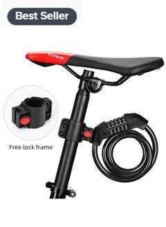 Buy Bike Lock, 4 Feet Bike Locks Cable, High Security 5 Digit Resettable Combination Coiling Bicycle Lock, Heavy Duty Anti Theft Cable Locks with Mounting Bracket in Saudi Arabia