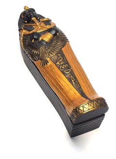 Buy immatgar pharaonic Decorative Egyptian Mummy coffin Statue ancient Egyptian souvenirs gifts handmade Home decor collectibles Sculptures (shape1 - Multicolor3 - 14 CM Long) in Egypt