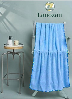 Buy Medium Bath Towel Size 140*70*2.5cm Blue in Saudi Arabia