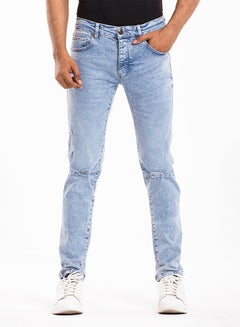 Buy COTTON BLUE LIGHT WASH JEANS PANT in UAE
