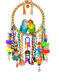 Buy Bird Toys, Parrot Swing Toys, Bird Perch with Colorful Chewing Toys,  Bird Cage  for Budgerigar, Parakeet, Conure, Cockatiel, Mynah, Love Birds, Finches and Other Small to Medium Birds in Saudi Arabia