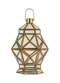 اشتري HilalFul Diamond Clear Glass Decorative Candle Holder Lantern | For Home Décor in Eid, Ramadan, Wedding | Living Room, Bedroom, Indoor, Outdoor Decoration | Islamic Themed | Moroccan في السعودية