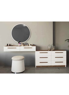 Buy Large modern white and brown bedroom dresser - TS03 in Saudi Arabia