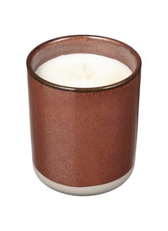 اشتري Scented candle in ceramic jar, amber & rose/red/brown, 45 hr في السعودية