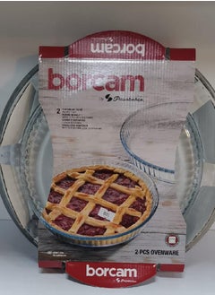 Buy Brocam 2-Piece Pyrex Round Glass Tray Set, 2 Sizes, Made in Turkey in Egypt