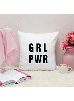 Buy Grl Pwr Quotes Personalized Pillow, 40x40cm Decorative Throw Pillow by Spoil Your Wall in UAE