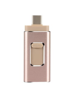 Buy 8GB USB Flash Drive, Shock Proof 3-in-1 External USB Flash Drive, Safe And Stable USB Memory Stick, Convenient And Fast Metal Body Flash Drive, Gold Color (Type-C Interface + apple Head + USB Local) in Saudi Arabia