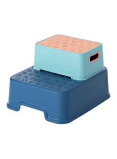 Buy Toddler Step Stool, 2 Step Stool with Anti-Slip Surface & Base, Kids Step Stool for Toddlers Potty Training, Kitchen, Living Room, Bedroom, Toy Room (Blue) in Saudi Arabia