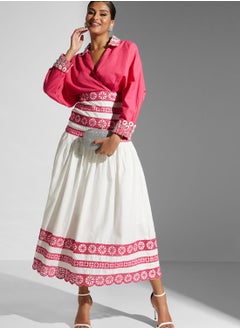 Buy Surplice Neck Printed Dress in UAE