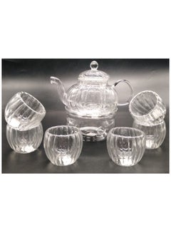 Buy Set of 9 pcs 6 cups + ribbed fridge with base + stand 110276 in Egypt