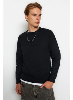 اشتري Sweatshirt - Black - Regular fit في مصر