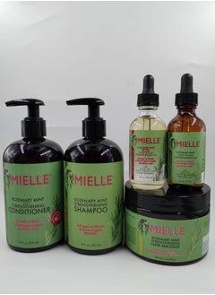 اشتري Organics Rosemary and Mint Oil Set - Sensitive Skin Care - Shampoo - Conditioner - Hair Strengthening Mask في السعودية