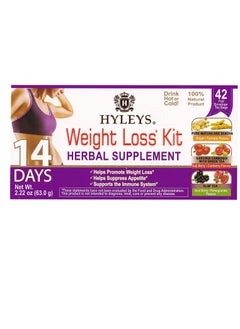 Buy Hyleys 14 Day Weight Loss Kit 42 Foil Envelope Tea Bags in UAE