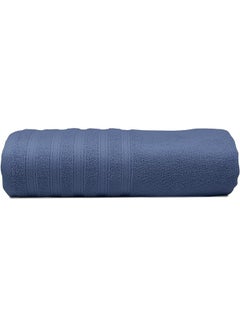 Buy Linen Klub Bath Towel - 100% Cotton 600 Gsm Terry, Super Soft Quick Dry Highly Absorbent Dobby Border Ring Spun, Size: 70 X 140Cm, Navy Blue in Saudi Arabia