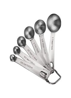 اشتري Goolsky Measuring Spoons Premium Heavy Duty 18/8 Stainless Steel Measuring Spoons Cups Set Small Tablespoon with Metric and US Measurements Set of 6 for Gift Measuring Dry and Liquid Ingredients في الامارات