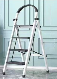 Buy 4 Steps Multifunction Household Indoor Folding Ladder and Storage Rack Suitable for Kitchen Home and Living Room 45 x 70 x 125 CM in UAE