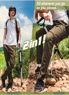 Buy STEP2GOLD Ta Da Chair Series 2, Portable Trekking Hiking Pole, Folding Walking Stick with Seat, Walking Cane with Chair, Foldable Chair, Lightweight Aluminum, Easy Carry and Storage, Anti slip, in UAE