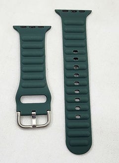 اشتري Silicone Sport Strap Replacement For Apple Watch Series 8/7 41mm - Oil Green في مصر