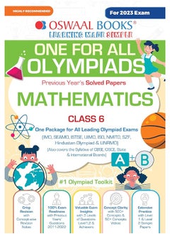 اشتري Oswaal One For All Olympiad Previous Years' Solved Papers, Class-6 Mathematics Book (For 2023 Exam) في الامارات