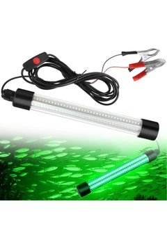 اشتري 12V 20W Submersible Fishing Light, 216 LEDs Green Night Lights with Independent Switch, Underwater Fish Finder Lamp, Light Attractants 5m Power Cord في الامارات