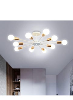 Buy Modern Sputnik Chandelier Gold Mid Century Island Pendant Light Fixture 10 Light Ceiling Chandeliers for Kitchen Dining Room Bedrooms in UAE