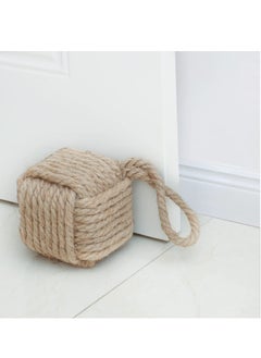 اشتري Rope Knot Door Stops, Decorative Nautical Door Stopper Handmade with Handle, Jute Weighted Interior Doorstop Sailor Knot for Door and Window, Stop Wedge, Square (5"x5”, 4.4lbs) في الامارات