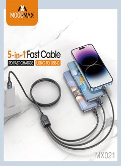 Buy 5 in 1 PD Fast Charging Cable USB-C to USB-C in Saudi Arabia