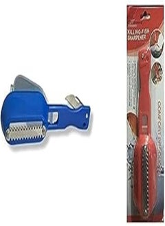 Buy Fish Peeler with Knife, Fish Peel Remover and Cutting Knife Blue + Fish Sprayer Scale Remover - Red in Egypt