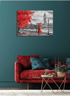 Buy Framed Canvas Wall Art Stretched Over Wooden Frame, London Landscape Orientation Oil Painting, For Home, Living Room, Office Decor in Saudi Arabia