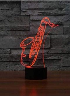 اشتري 7/16 Colors Musical Instrument Table Lamp 3D LED Saxophone Modeling Multicolor Night Lights Bedside Table Decor Sleeping Kids Lamp في الامارات