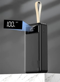 اشتري باور بانك محمول 50000 مللي أمبير في الساعة بإضاءة ليد مع بطارية قابلة لإعادة الشحن وطاقة احتياطية USB مع 4 كابلات دبوس في السعودية
